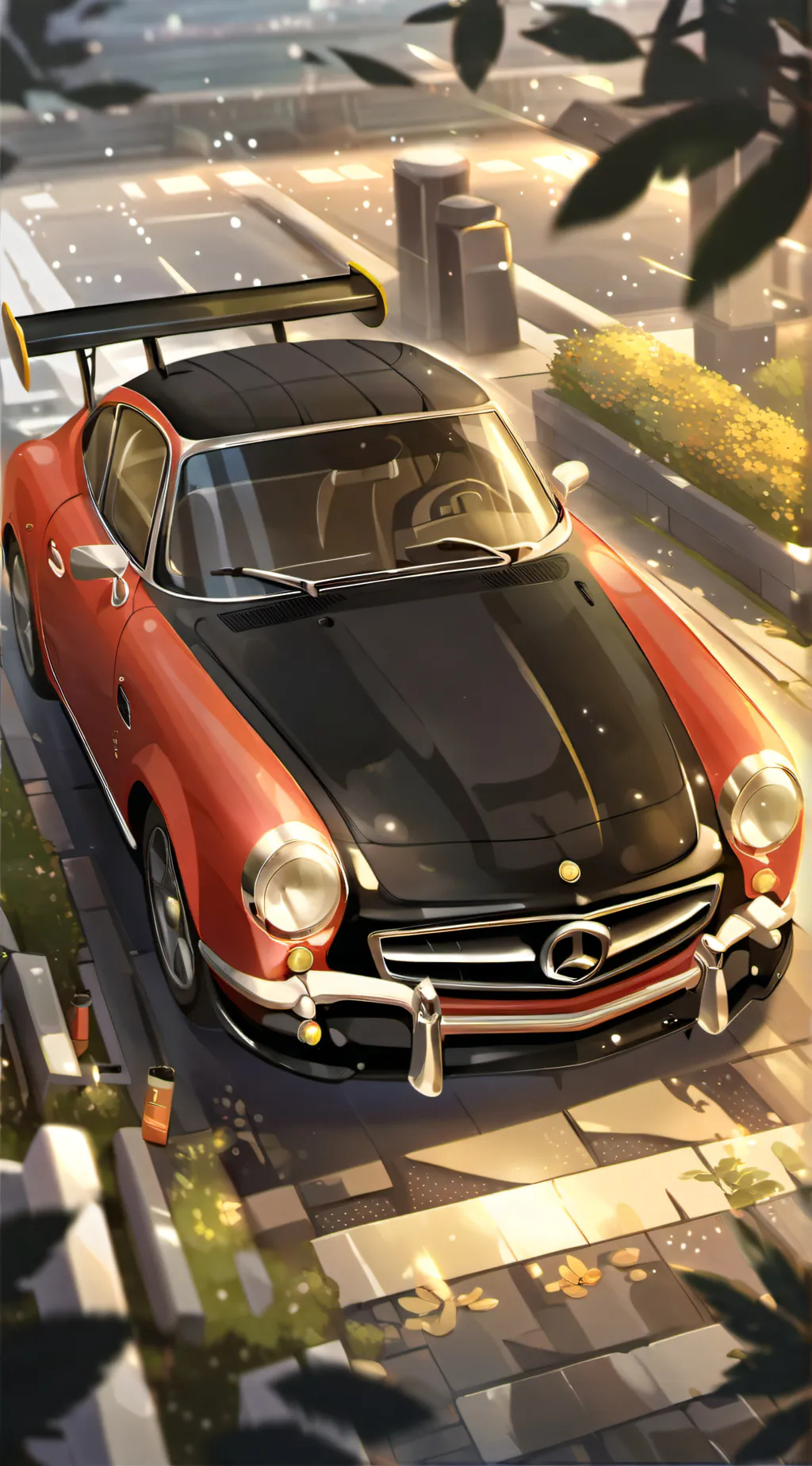 ai character: JJk road trip background