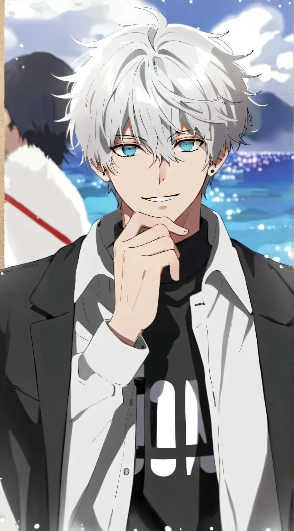 ai character: gojo Christmas  background