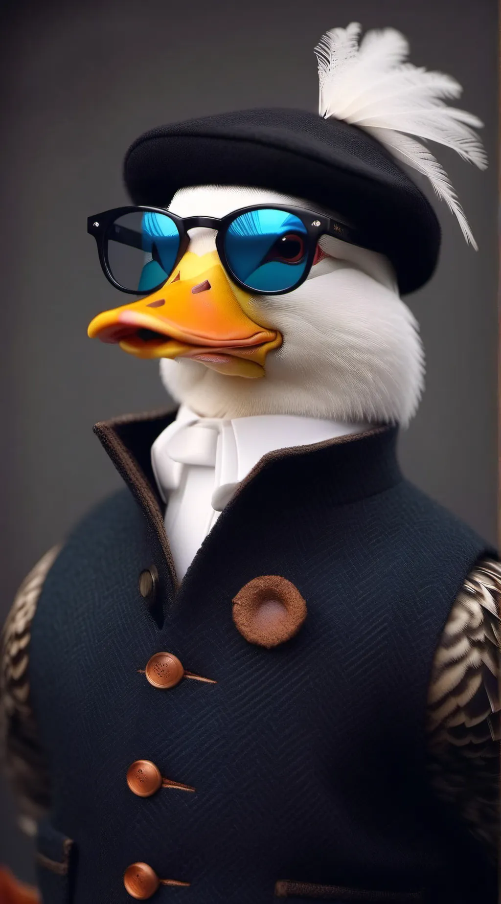ai character: Donald duck. background