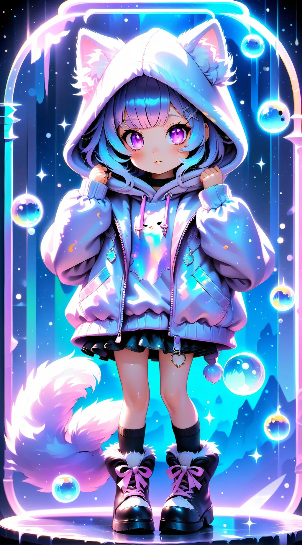 ai character: Star Kimonomimi background
