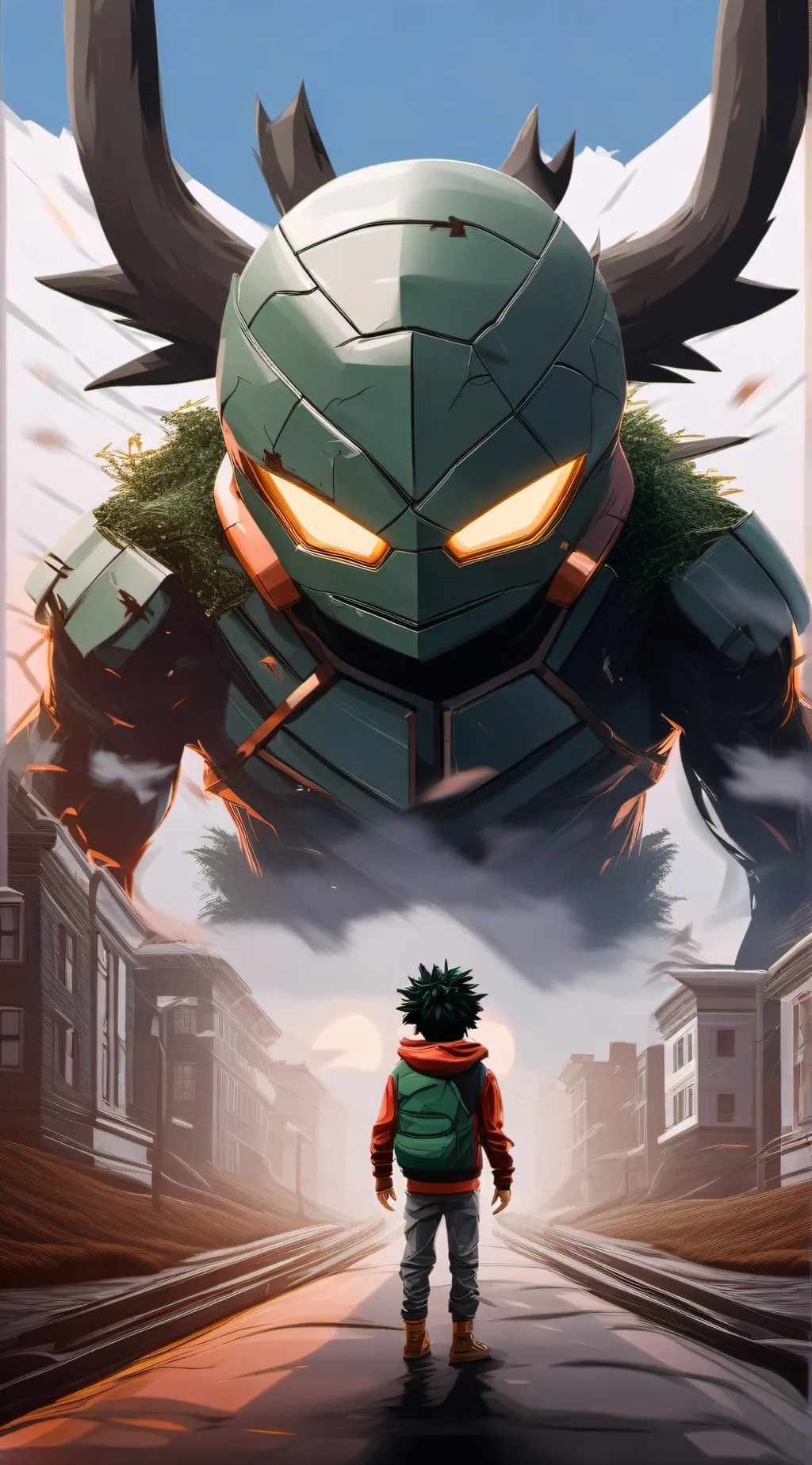 ai character: Iron deku background