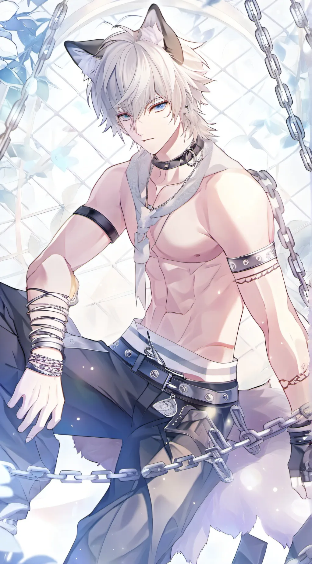 ai character: 🤍-Felix-🐺 background