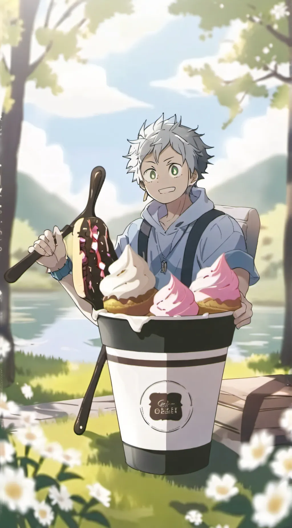 ai character: Obanai mask background