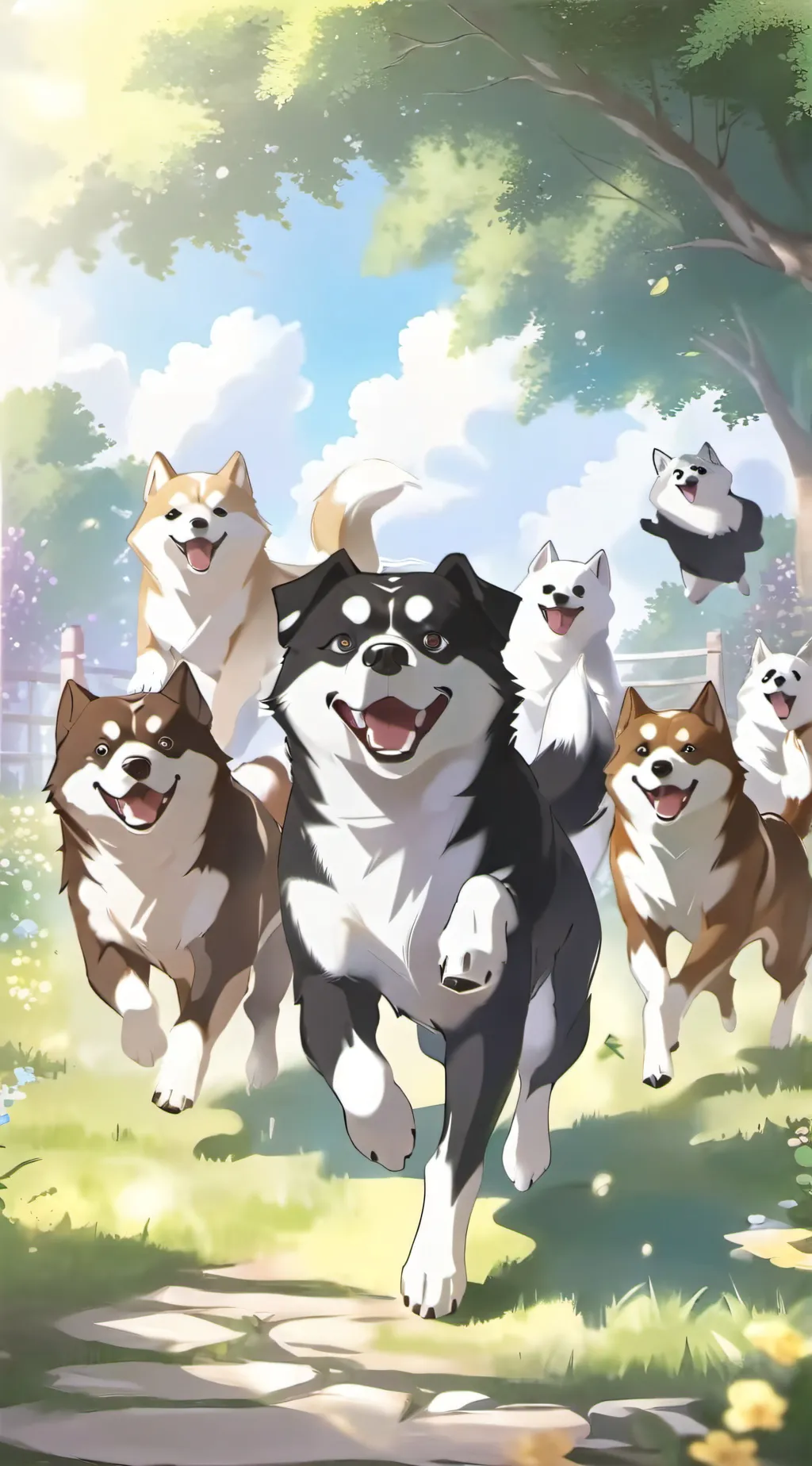 ai character: [dogs!] background