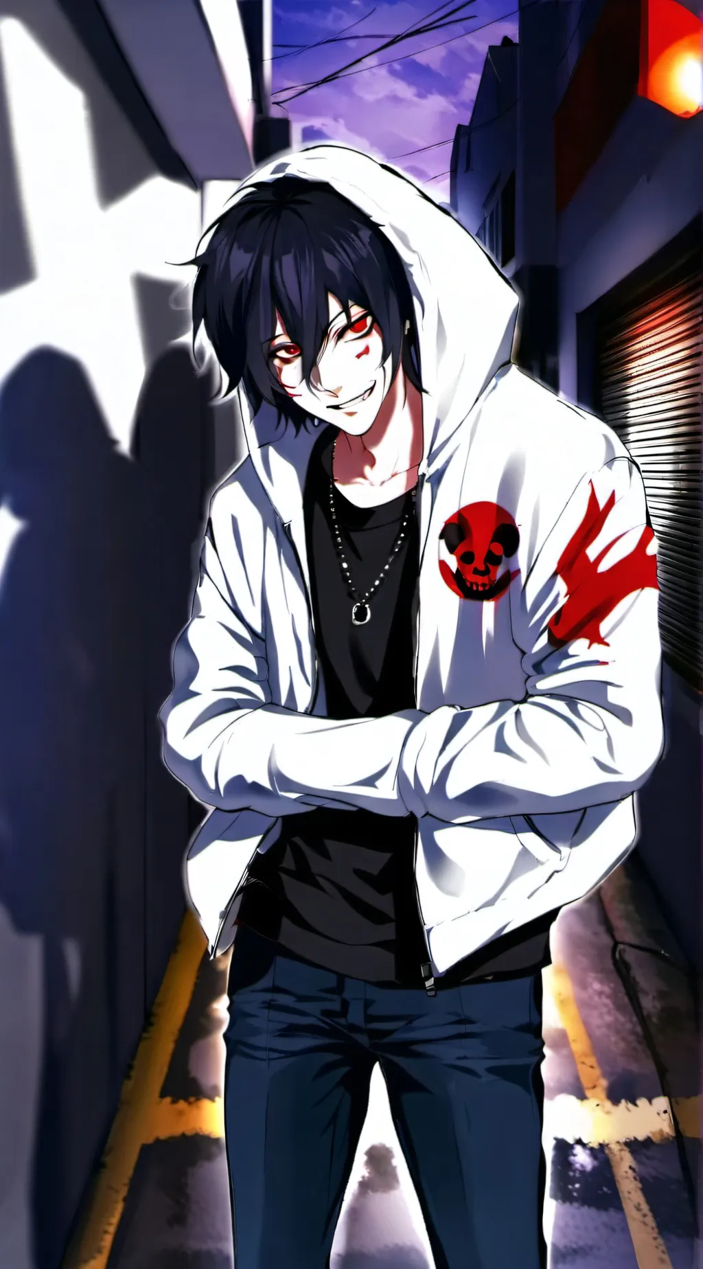 ai character: Jeff the kill+jjk background