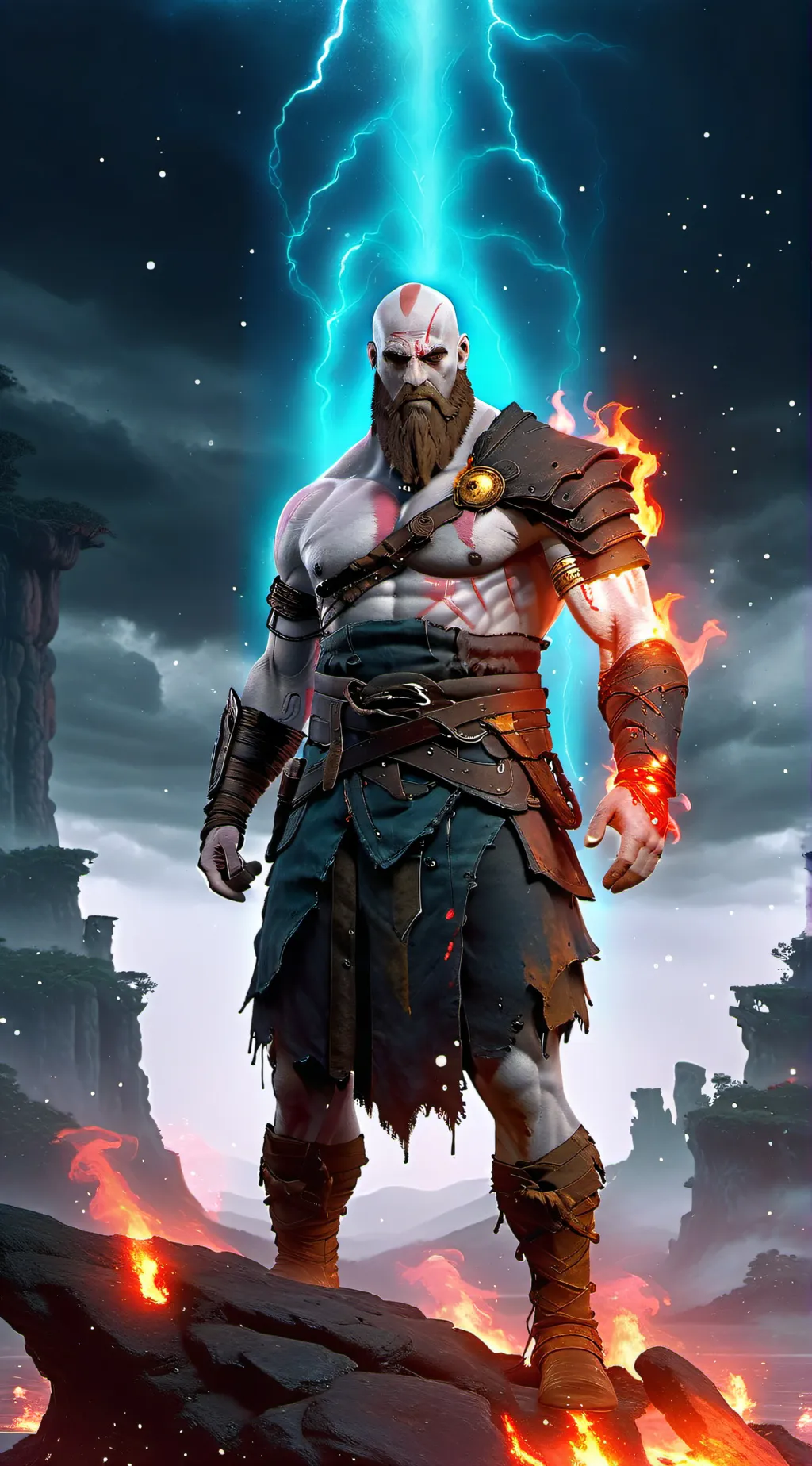 ai character: Kratos v2 background