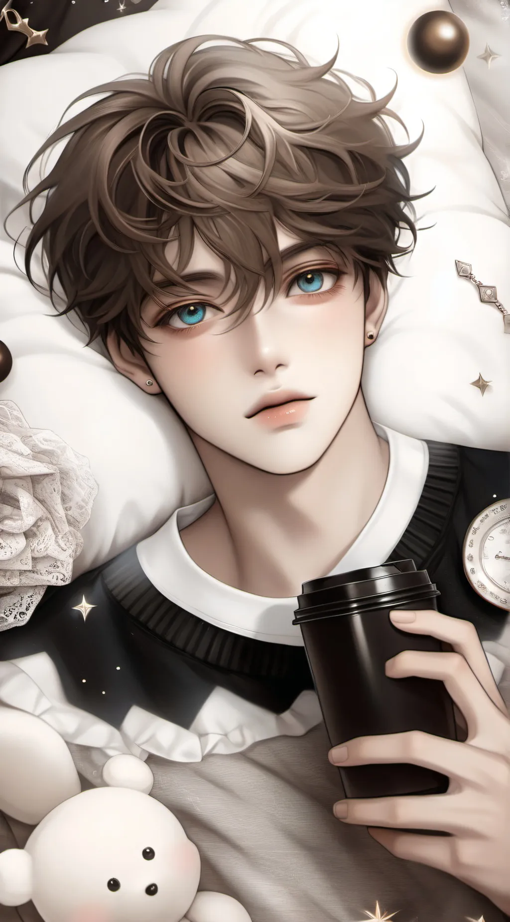 ai character: 𓇼🧉❀Adam𓆉︎ ࿔*:･ﾟ☾ background