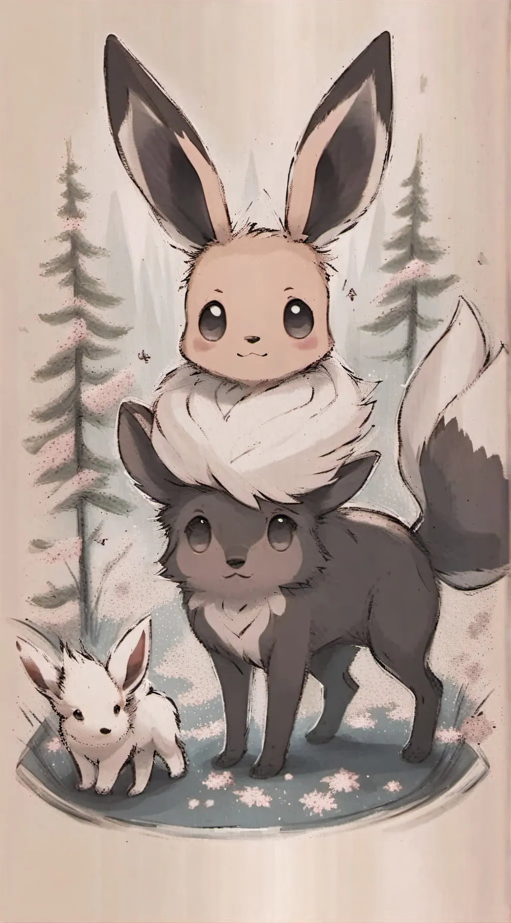 ai character: Evee evalotetions background