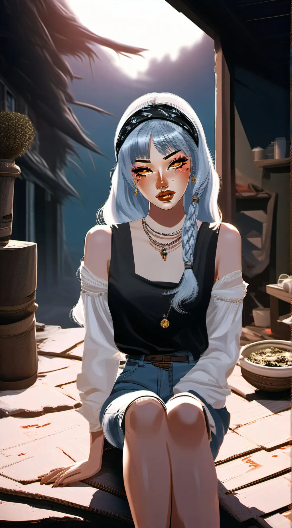 ai character: Amélie  background