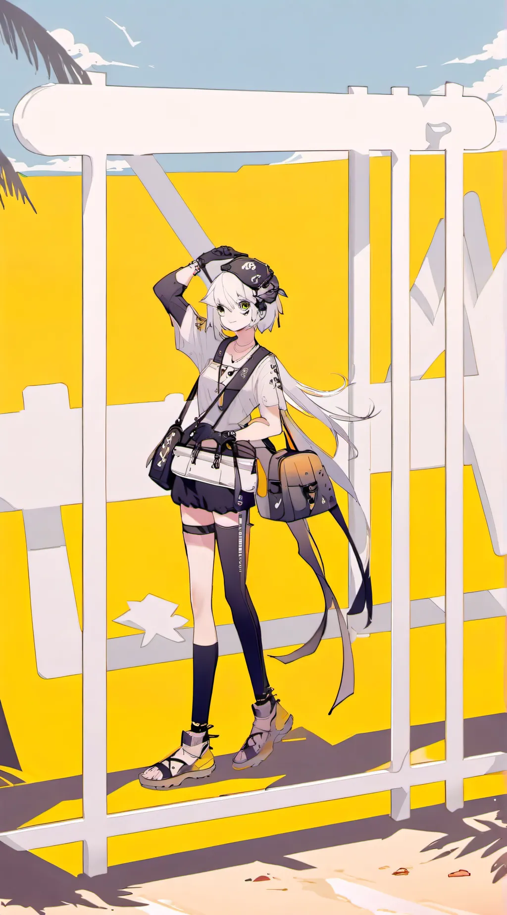 ai character: MHA trip Beach  background