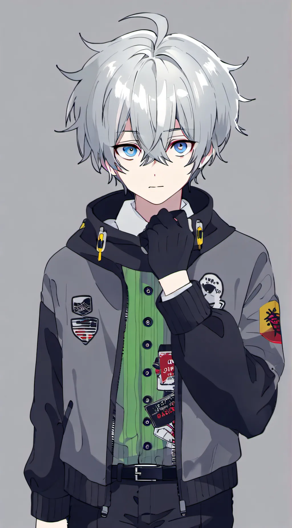 ai character: Silver background