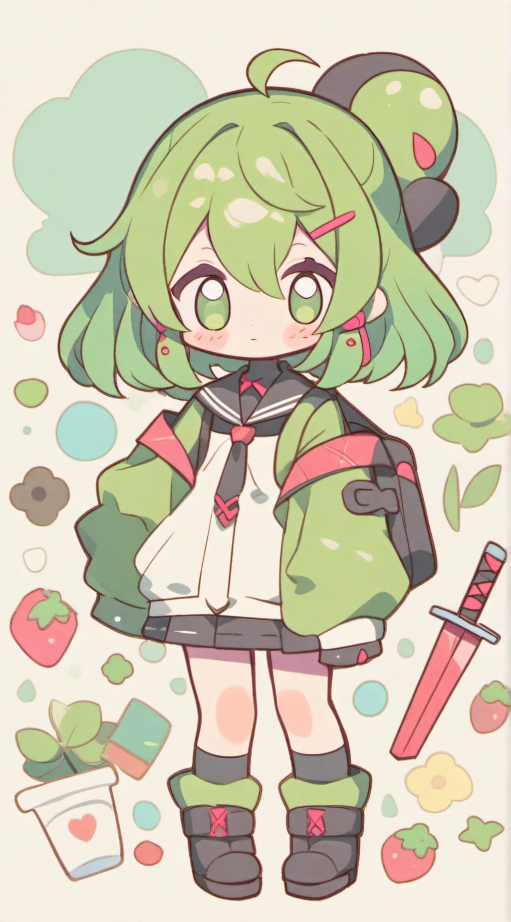 ai character: Lime background