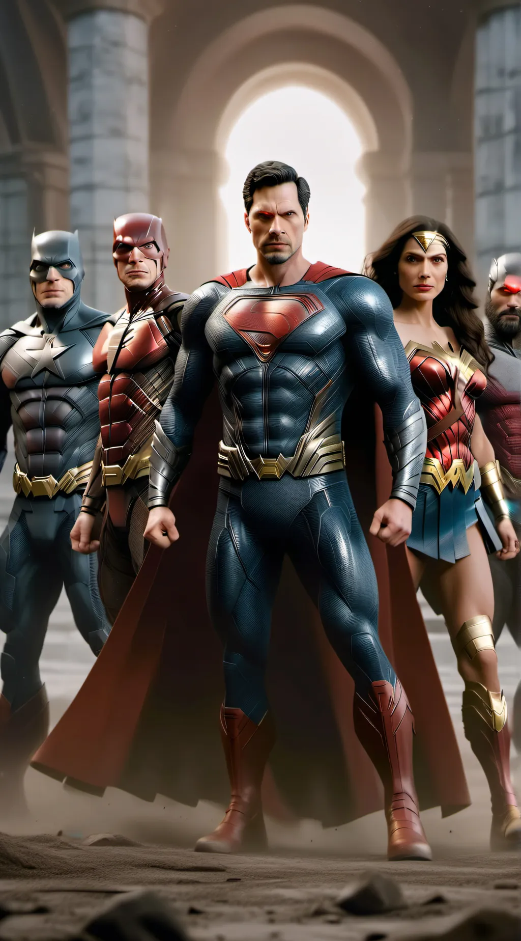 ai character: justice+avengers background