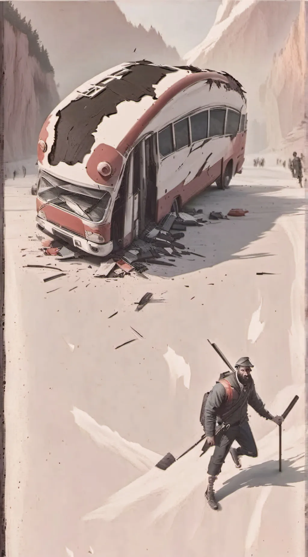 ai character: crashed buss background