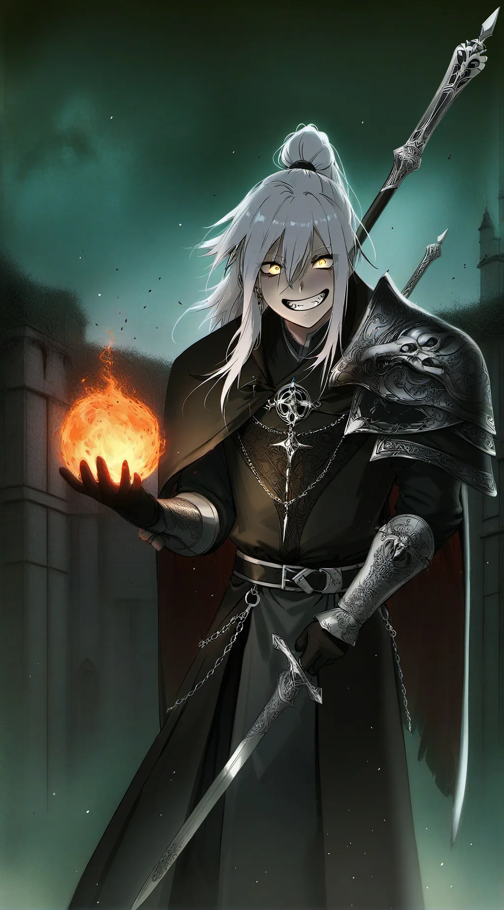 ai character: Silver background