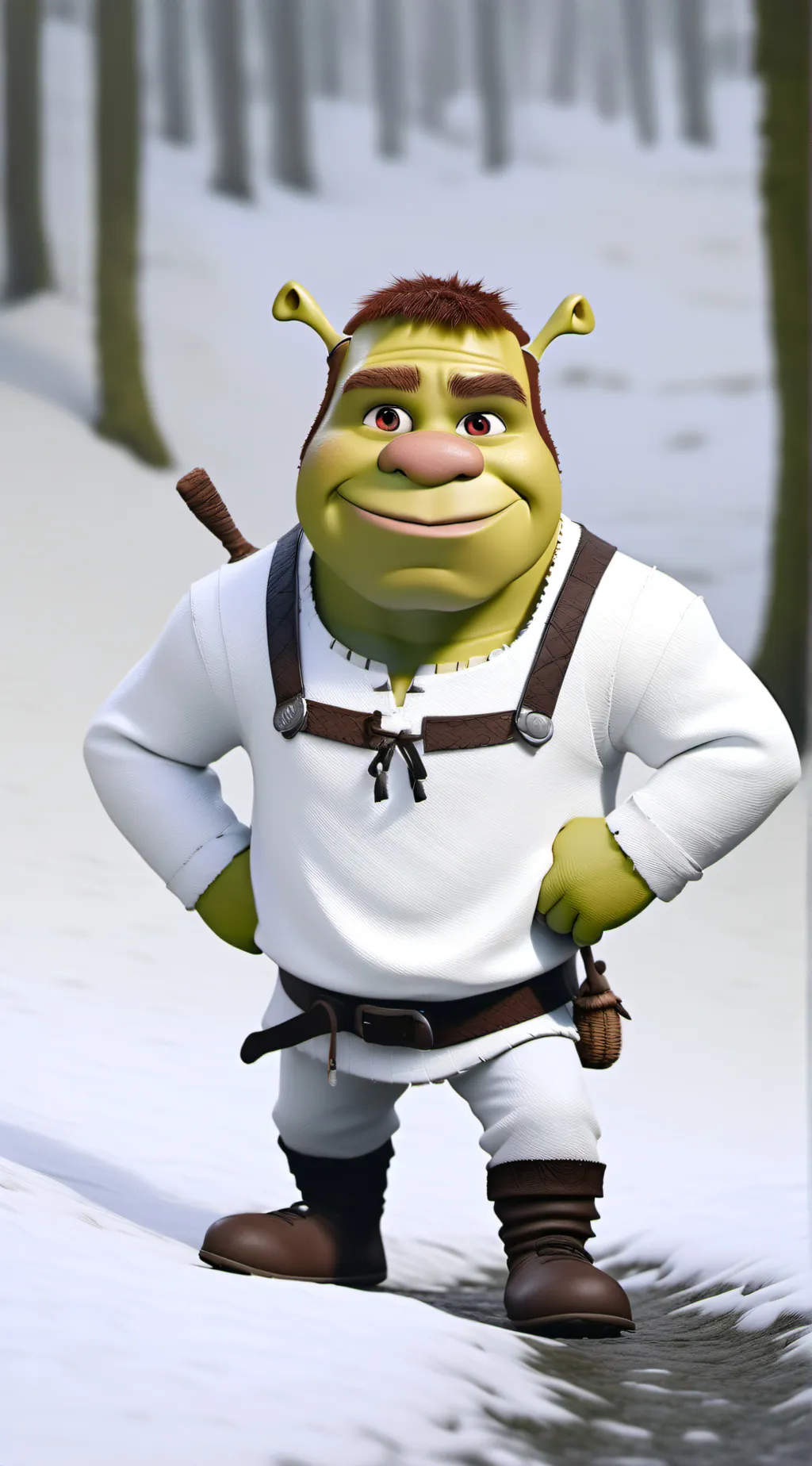ai character: Shrek  background