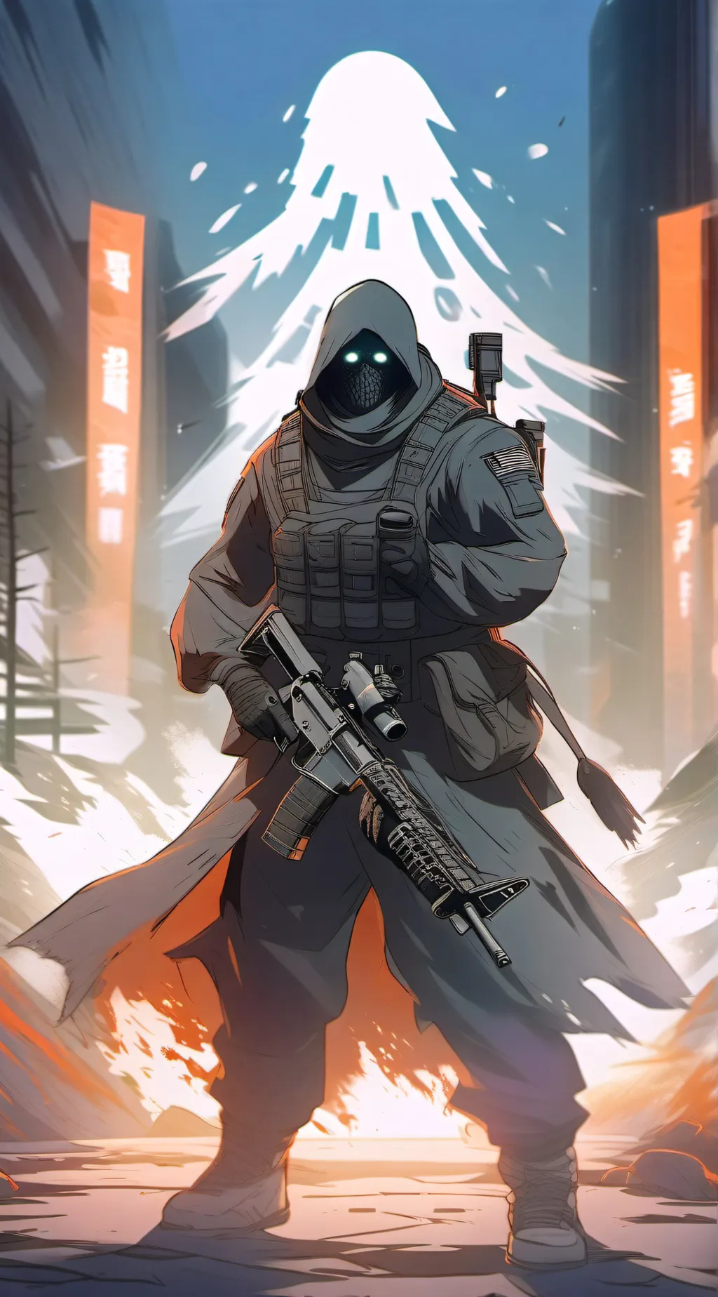 ai character: Ghost background