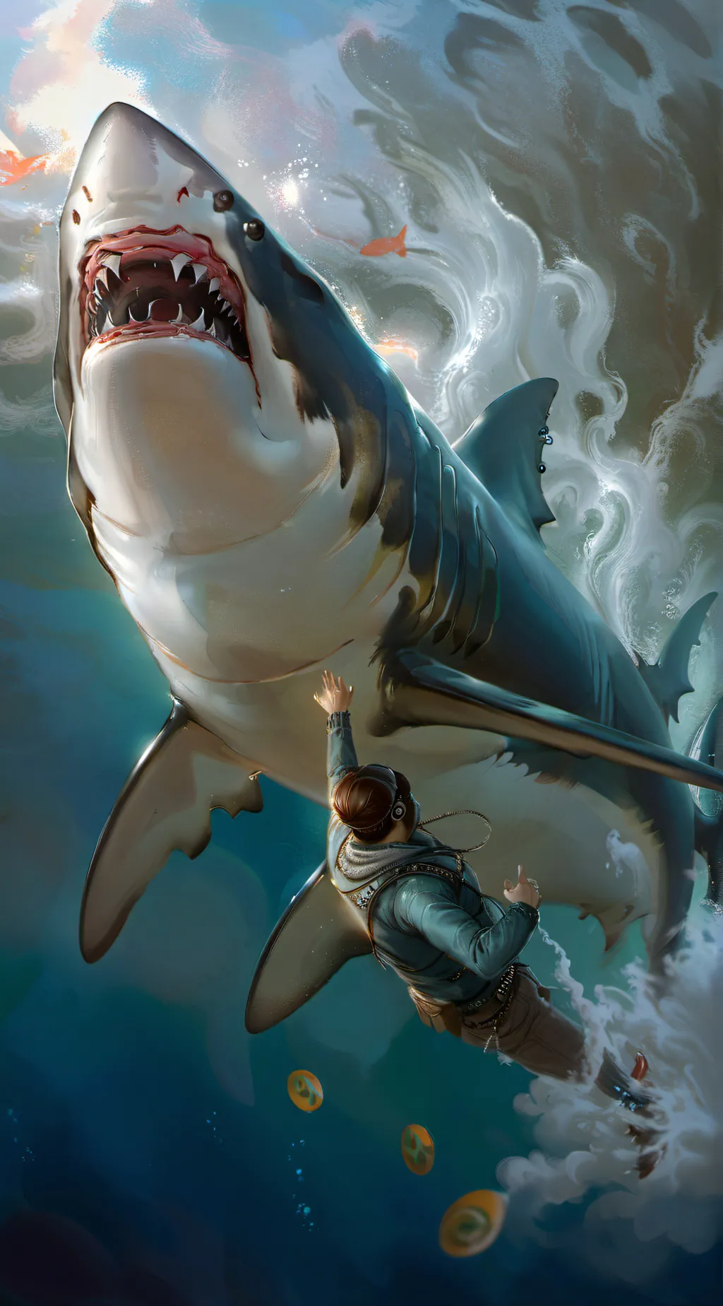 ai character: Megalodon  background