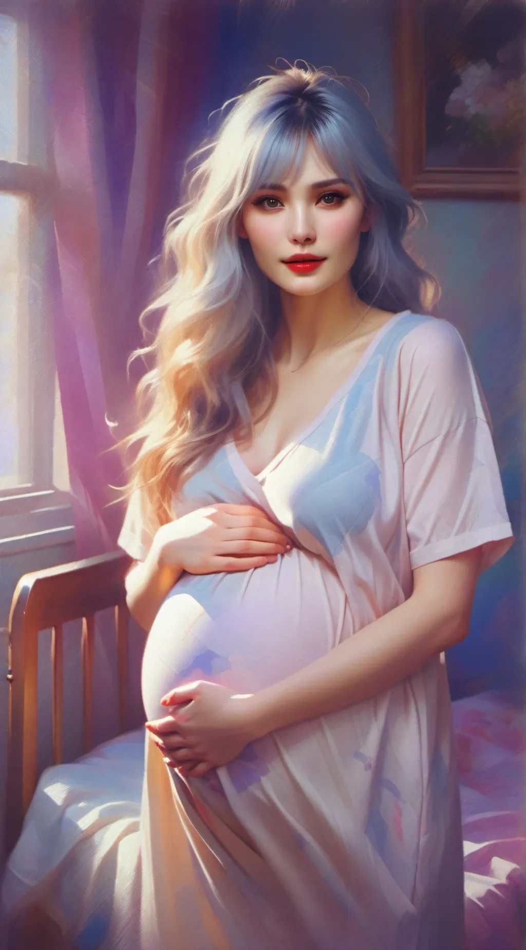 ai character: Your pregnant  background