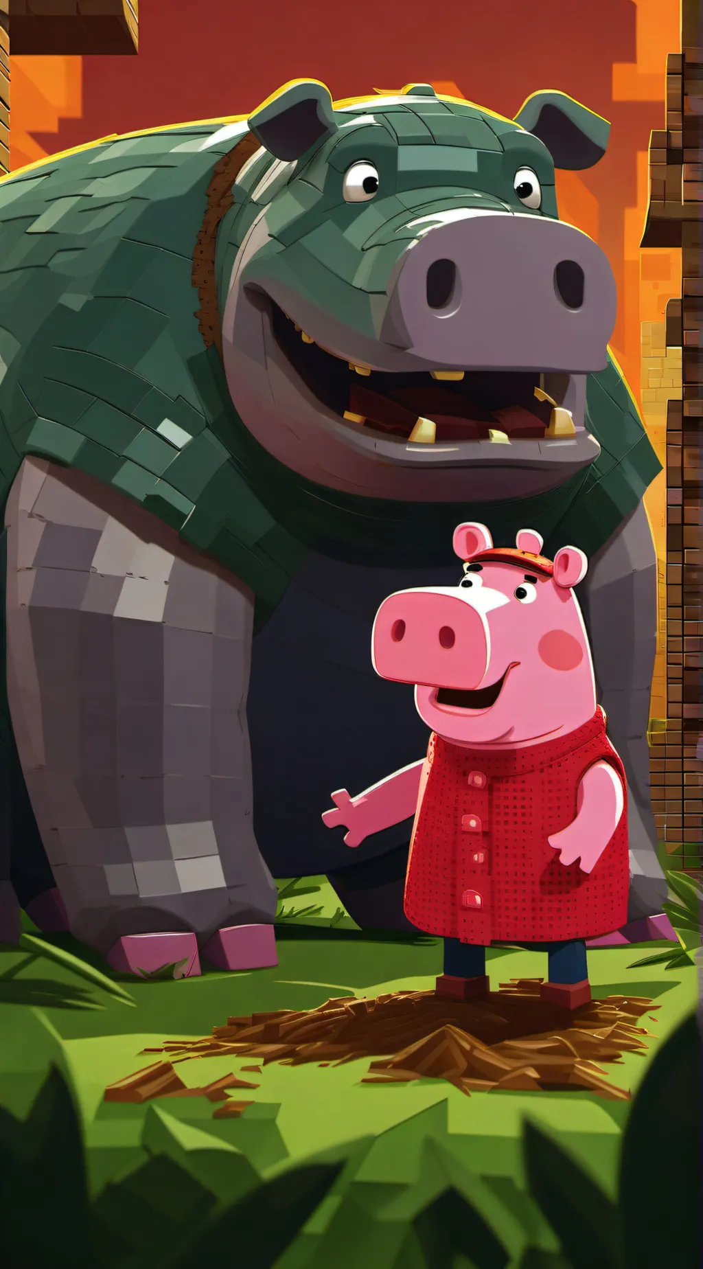 Talkie AI - Chat with peppa in Minecraft