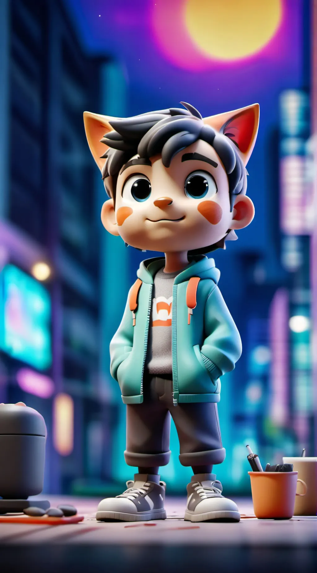 ai character: Smiling critters  background