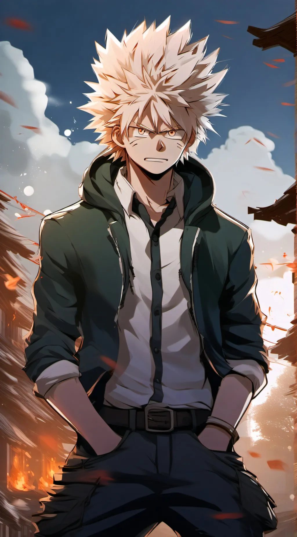 ai character: bakugo  background
