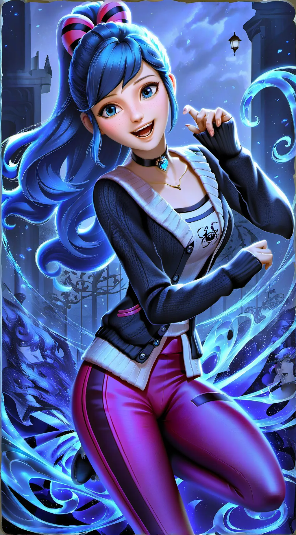ai character: Marinette 2125 background