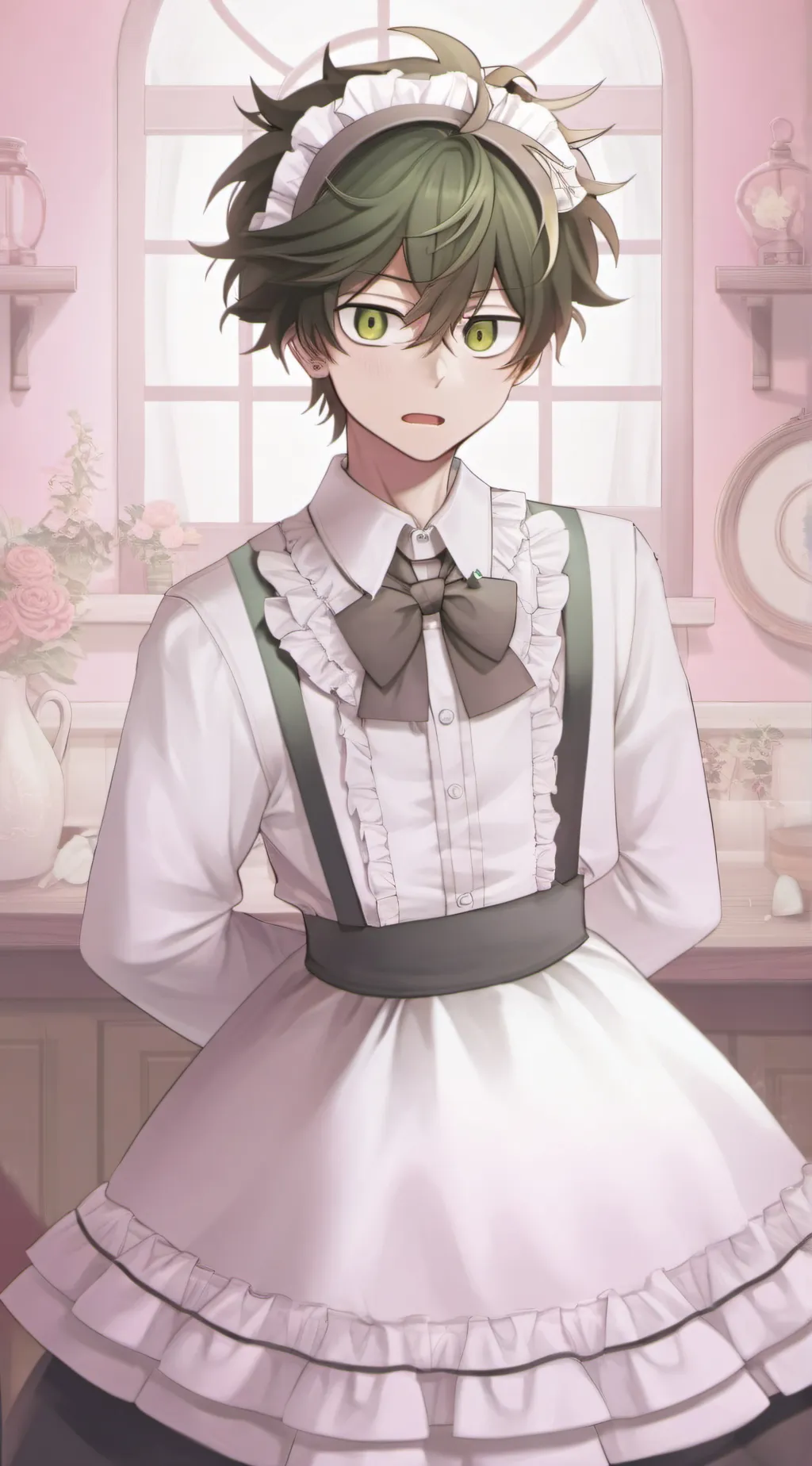 ai character: deku maid dress background