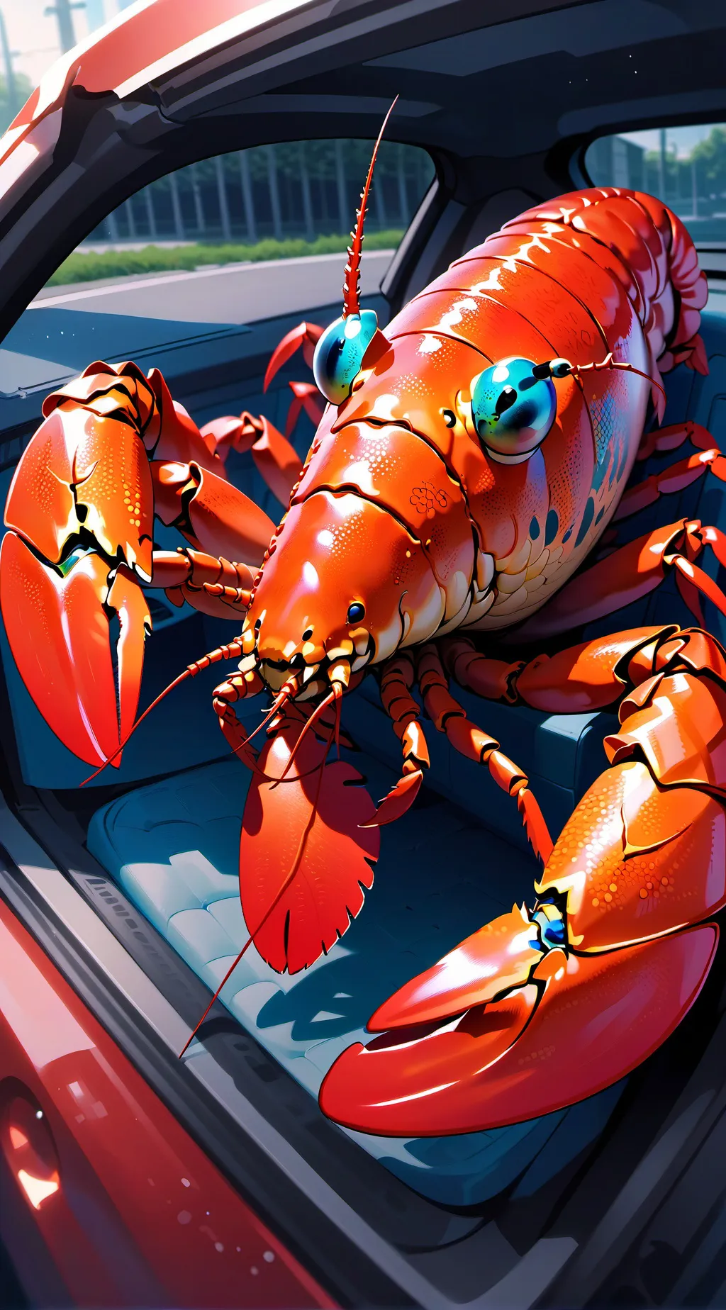 ai character: Lobster car background