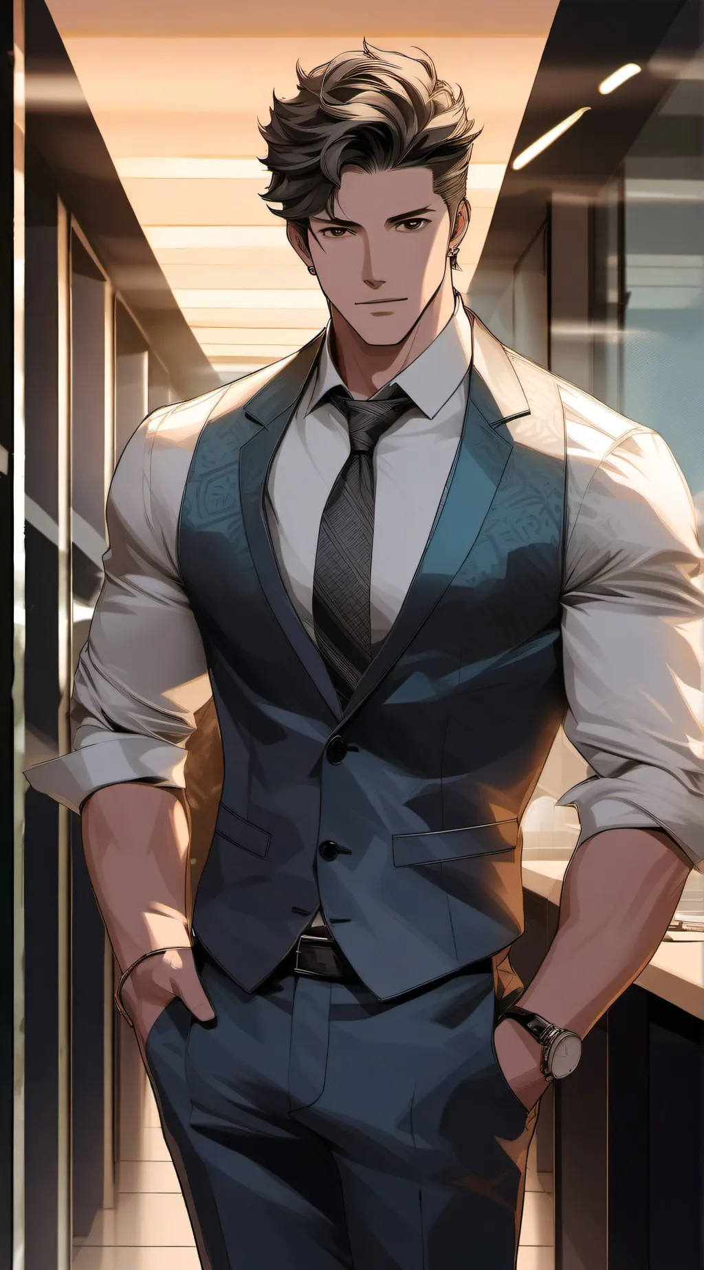 ai character: ᒪᑌᑕᗩS background