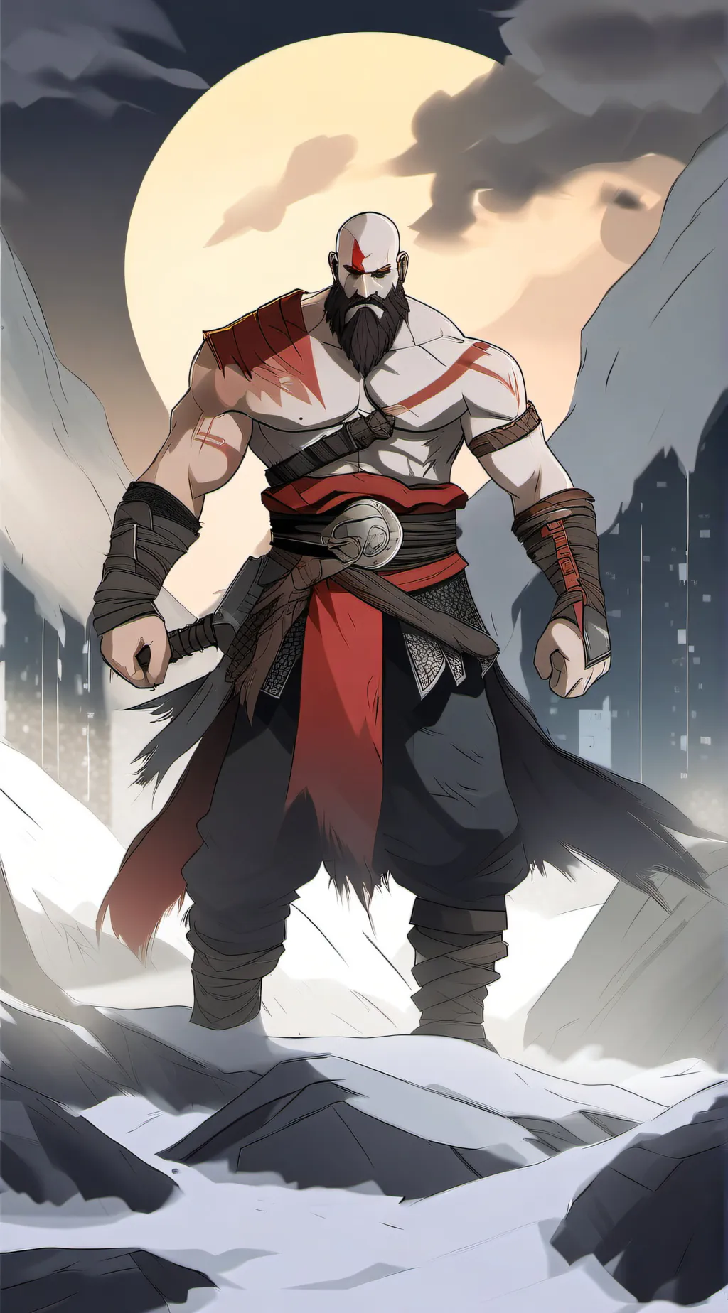 ai character: God of War background