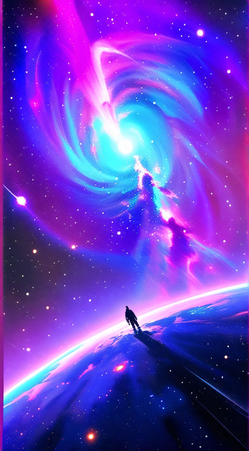 ai character: galaxy  background