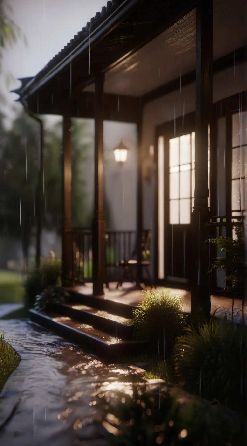 ai character: hh rainy day background