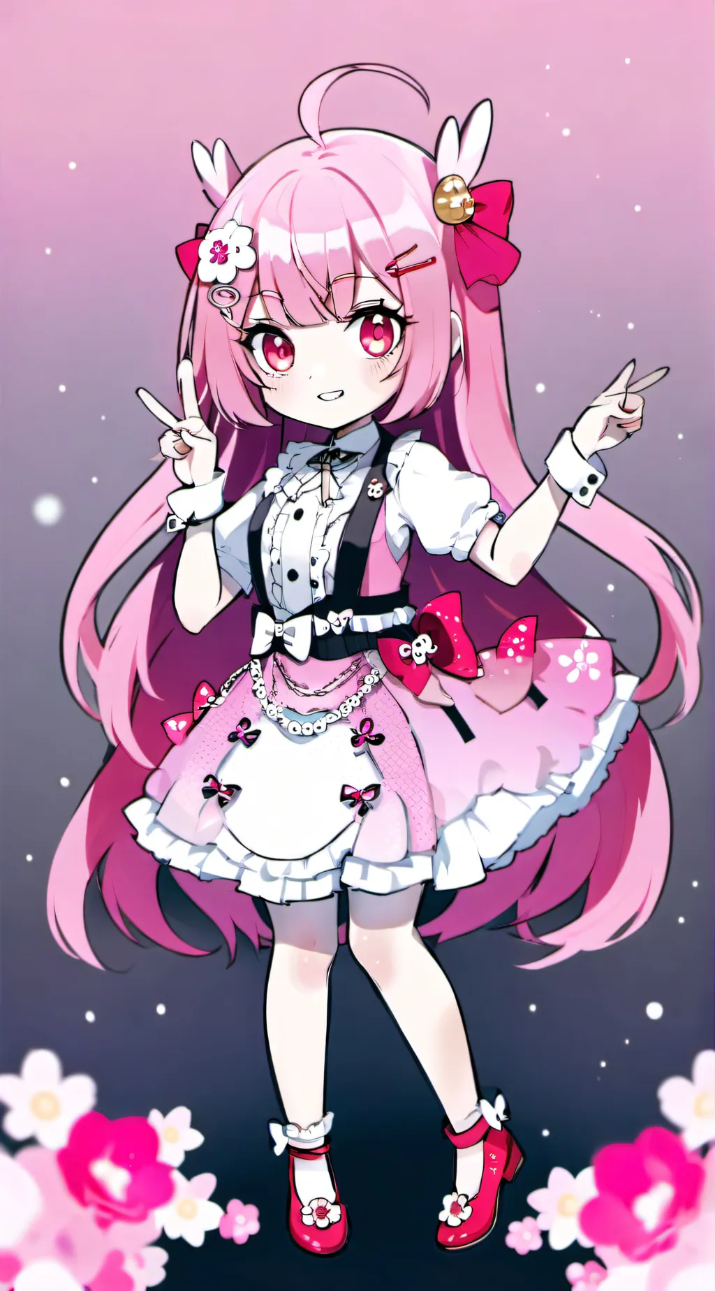 ai character: Pink  background