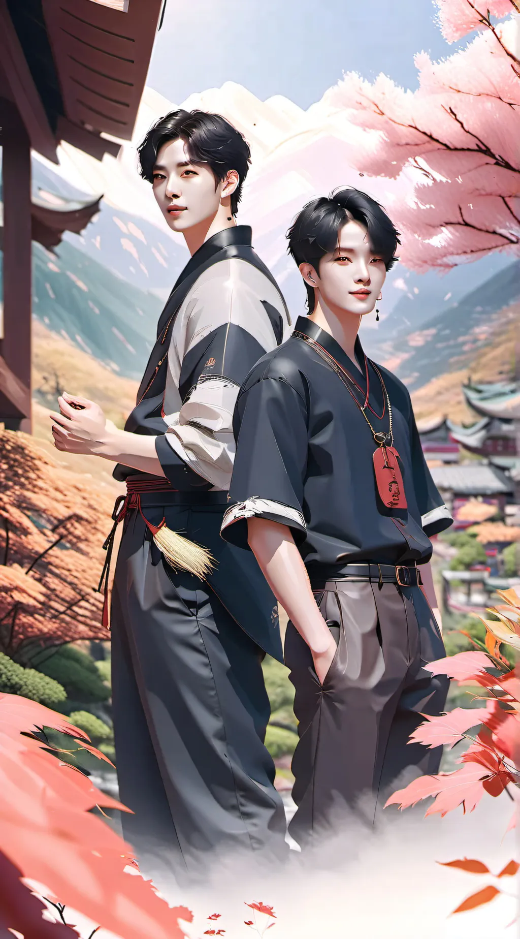 ai character: hyunlix and skz background