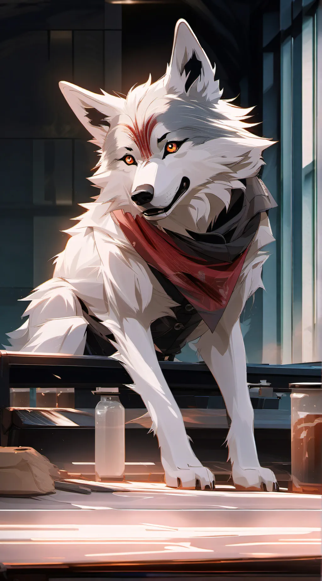 ai character: fire scar background