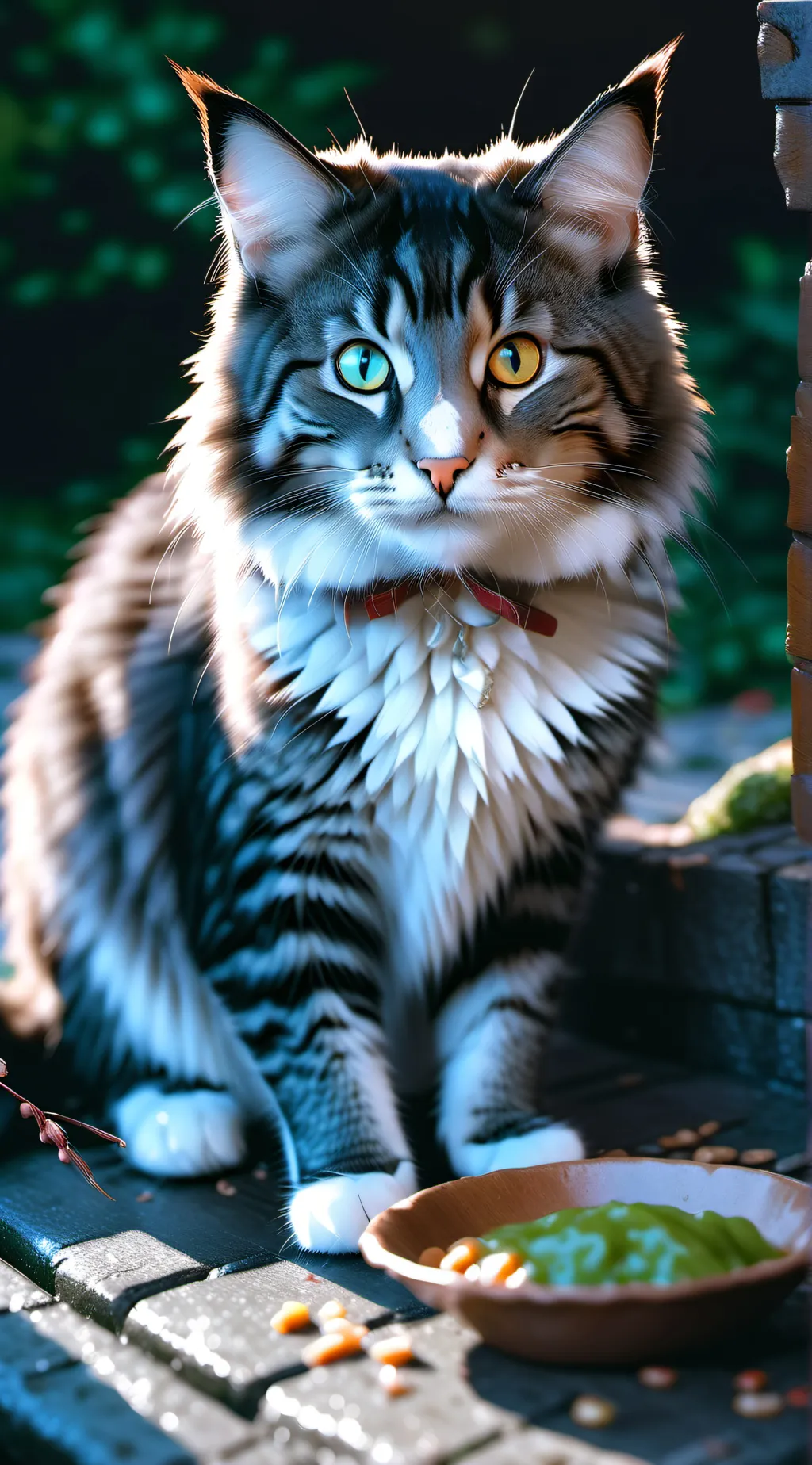 ai character: hungry cat background