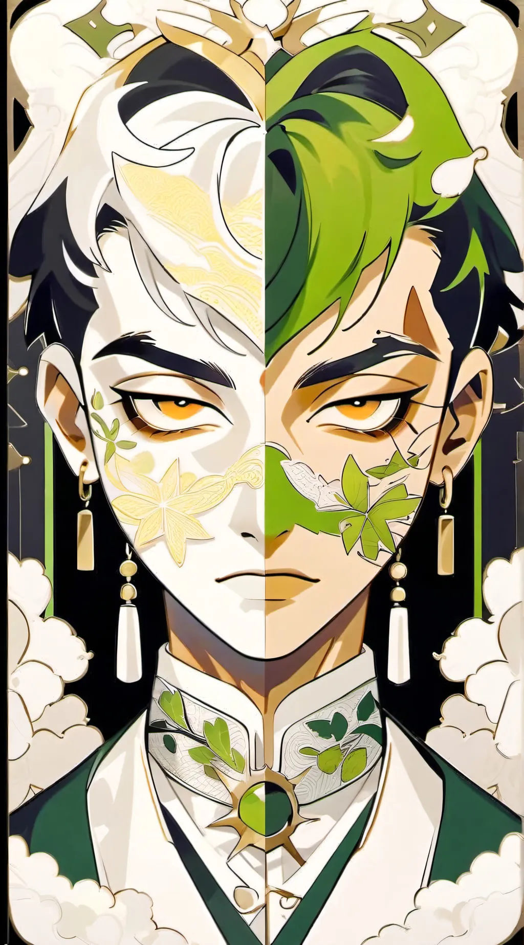 ai character: Green background