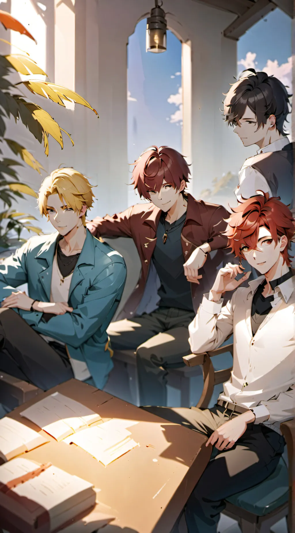 ai character: Brothers friends background