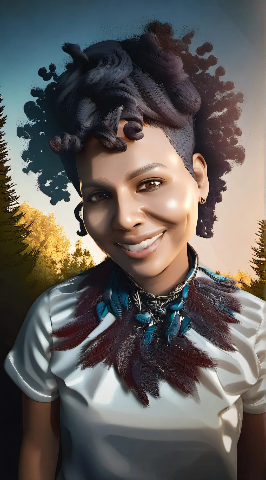 ai character: smiley background