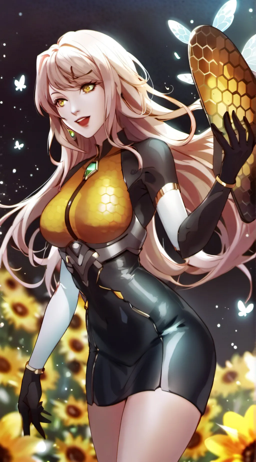 ai character: bee girl background