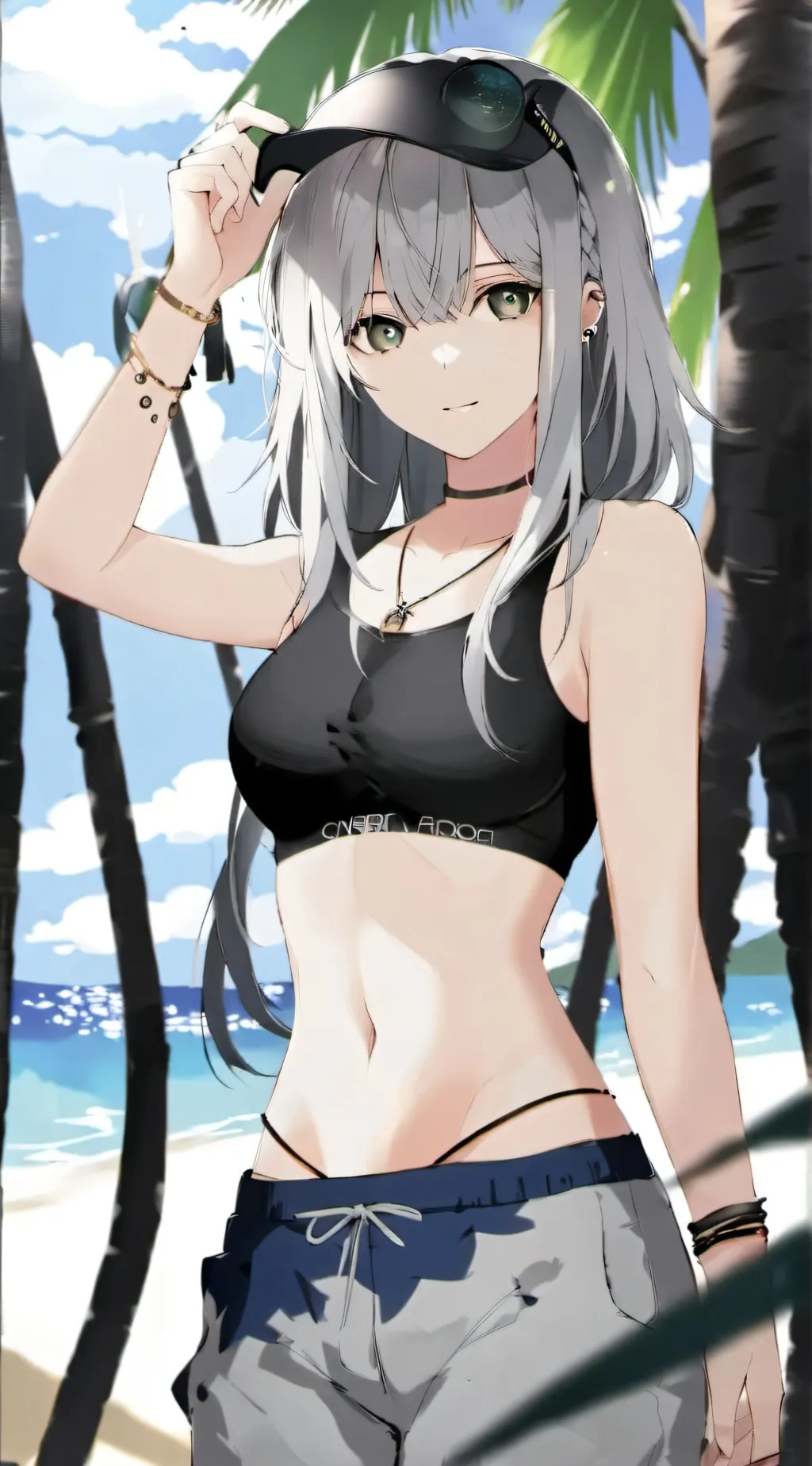 ai character: JJK beach time background