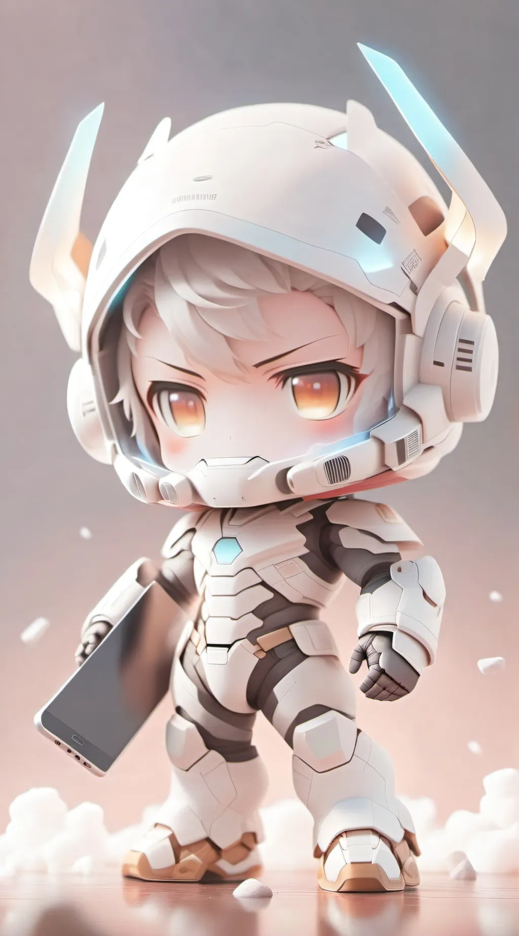 ai character: baby titan tabletm background