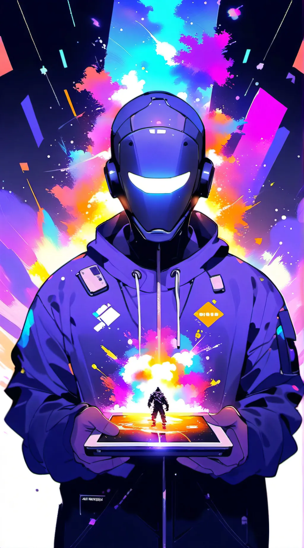 ai character: Titan TabletMan background