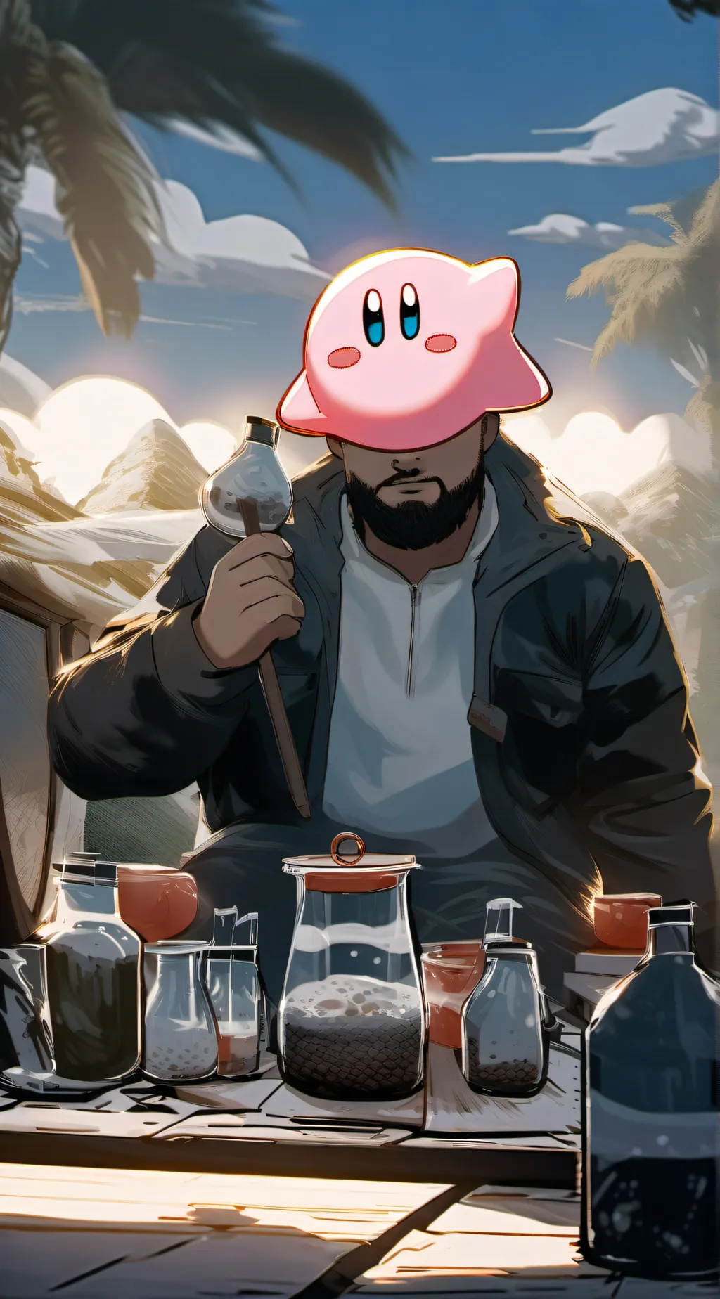 ai character: kirby background