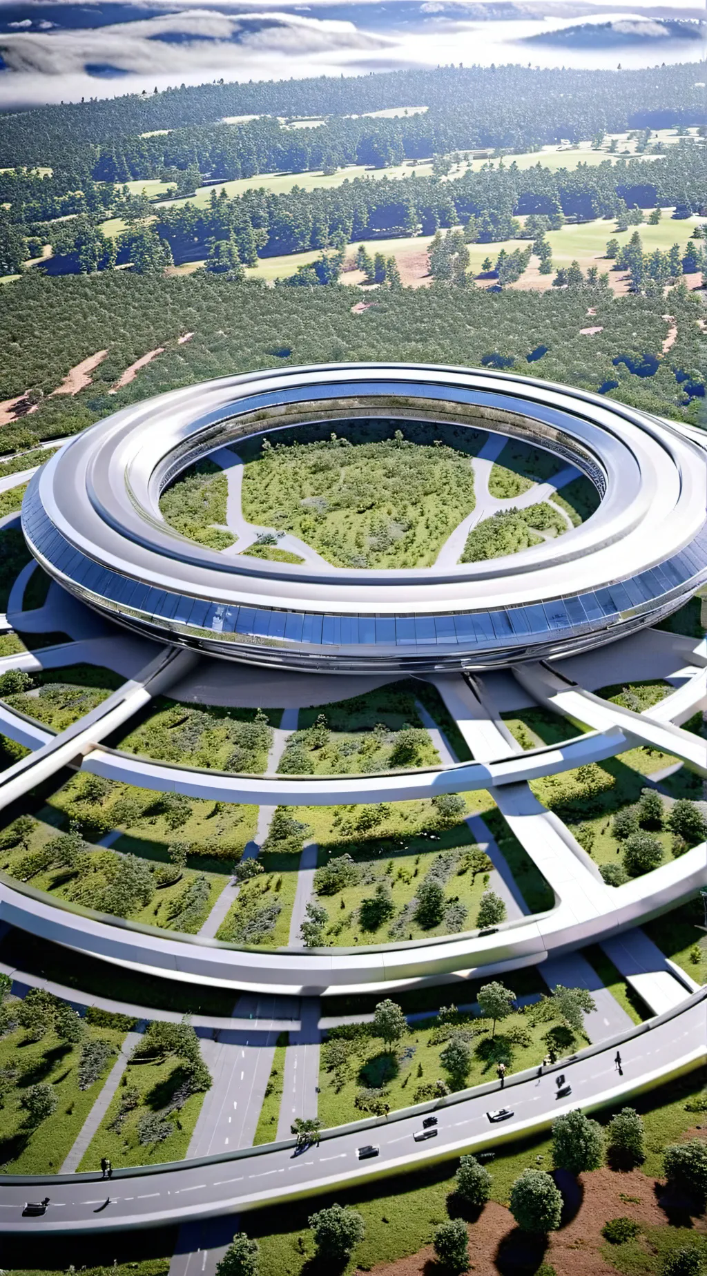 ai character: Apple Park background