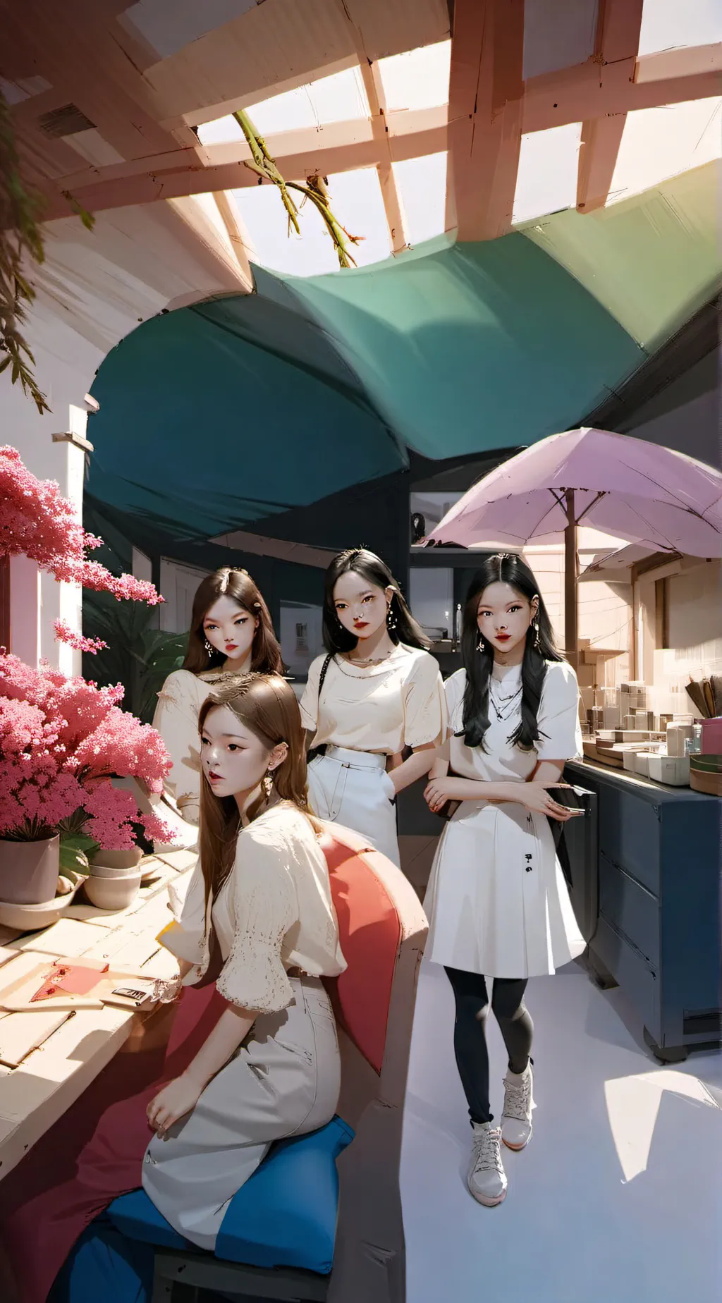 ai character: blackpink  background