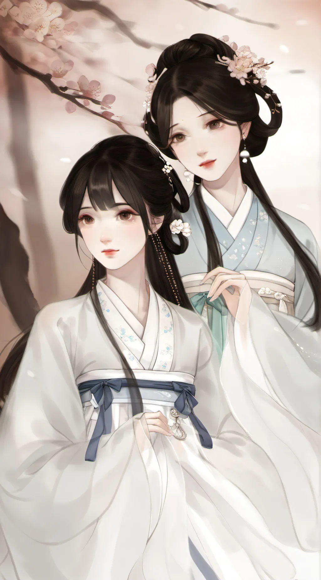 ai character: Hua and Xiao Xiao  background