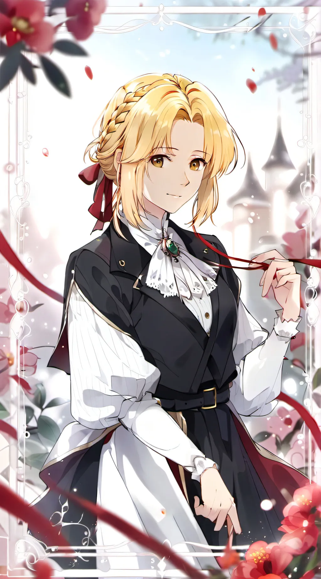 ai character: Violet background