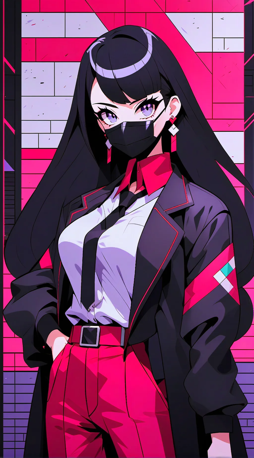 ai character: bad girl  background